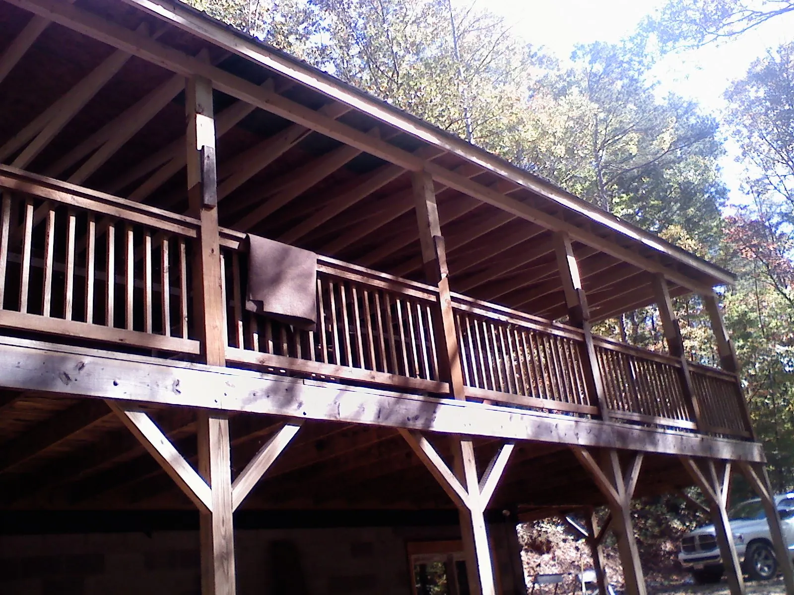 Timber framing under a new elevated porch and deck — Roof Leak Repair in Berlin by Roofing Brothers